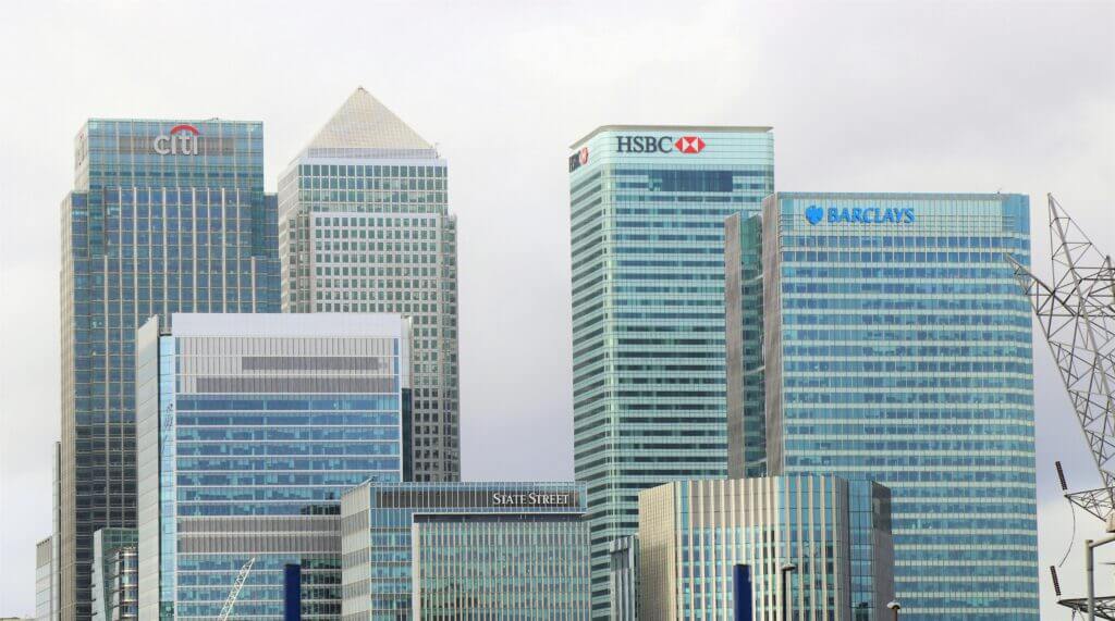 A skyline of banks
