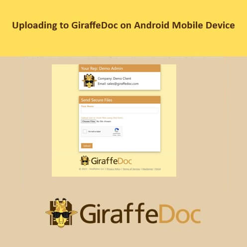 GiraffeDoc's upload screen. Showing how easy it is to upload to GiraffeDoc
